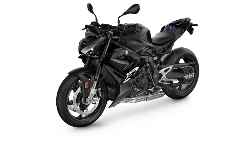 BMW S 1000 R wallpaper, Black naked bike, White background, 2024