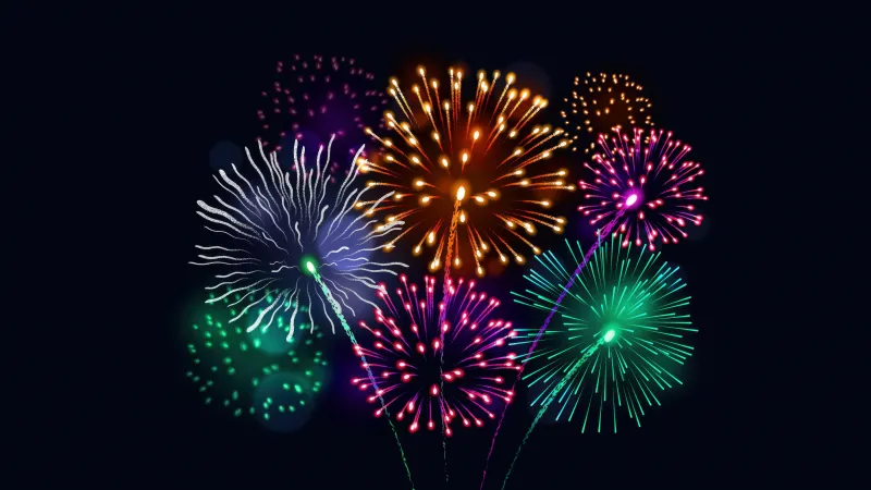 Colorful New Year Fireworks