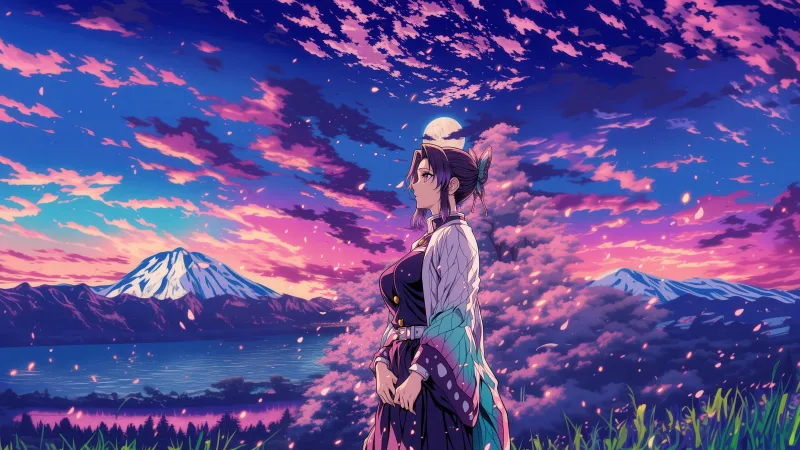Shinobu Kocho Aesthetic, 5K wallpaper, Demon Slayer: Kimetsu no Yaiba