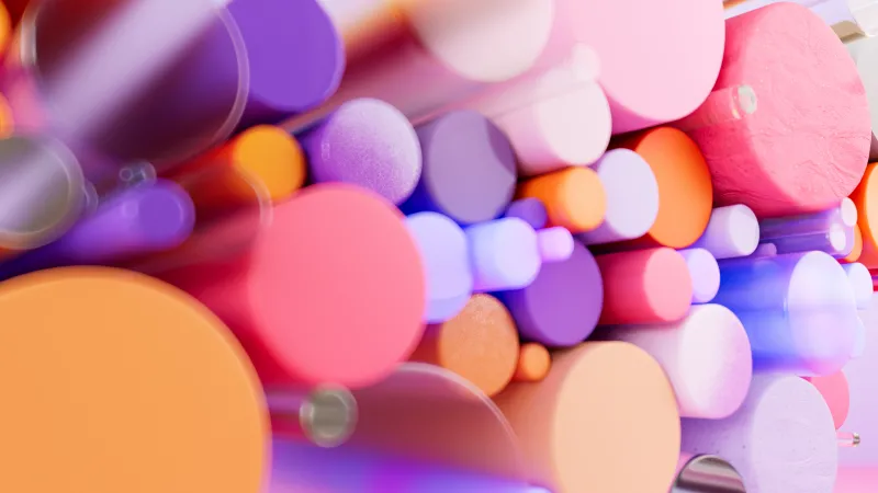 Colorful 3D cylinders wallpaper, Pink and purple, Pastel