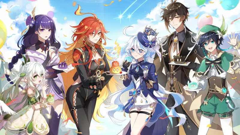 Genshin Impact 2024, Mavuika, Furina, Zhongli, Venti, Raiden Shogun, Nahida