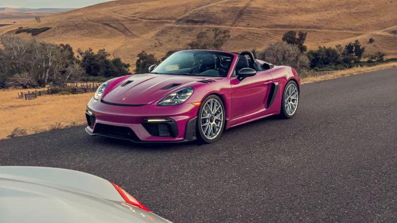 Porsche 718 Spyder RS wallpaper, Weissach Package, Pink roadster, Phone wallpaper