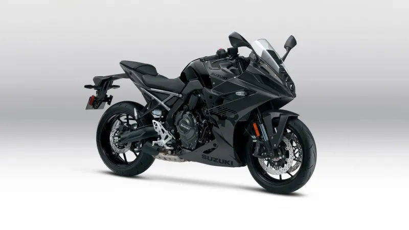 Suzuki GSX-8R, Black sports bike, Grey background, 2025, 5K wallpaper