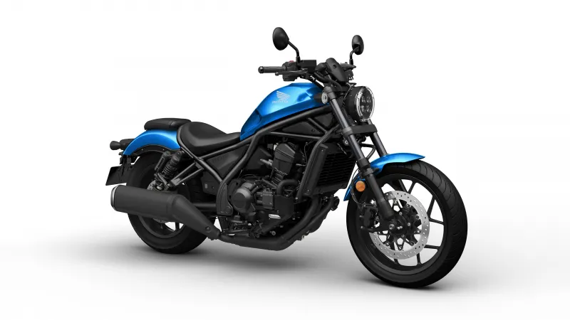 Honda Rebel 1100 DCT, Blue cruiser, White background, 2024, 5K wallpaper