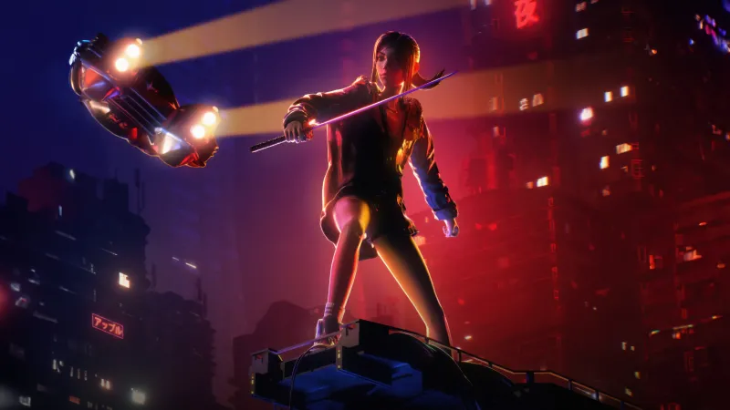 Elle (Blade Runner), Blade Runner: Black Lotus, Flying car, Neon city, 5K wallpaper