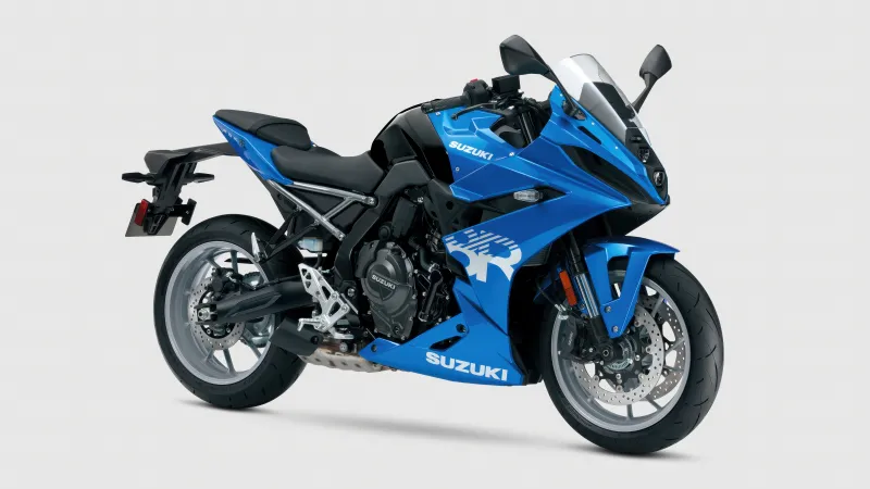 Suzuki GSX-8R wallpaper, Triton Blue, Sports bikes, Grey background, 2025
