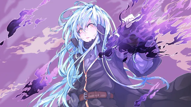Rimuru Tempest, Tensei Shitara Slime Datta Ken, Purple flames, Anime wallpaper, 4K wallpaper