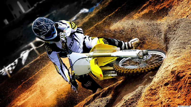 Suzuki RM-Z wallpaper, Motocross, Dirt bike, Berm, Roost