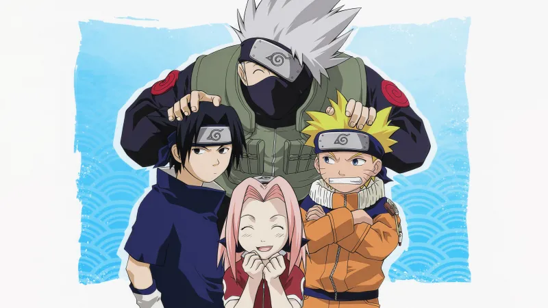 Naruto Team 7, Kakashi Hatake, Sasuke Uchiha, Sakura Haruno, 5K wallpaper