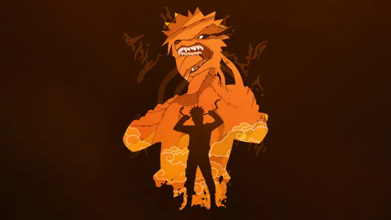 Naruto Uzumaki Kuromi, Naruto Shippuden, Brown background 5K