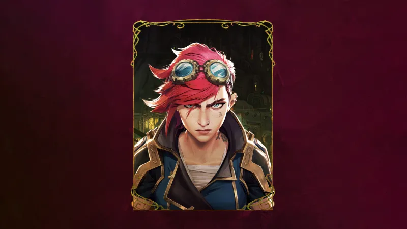 Vi (Arcane) Season 2, Red background 5K, Arcane: League of Legends
