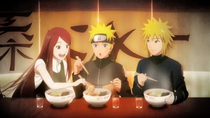 Naruto Family, Naruto Uzumaki, Minato Namikaze, Kushina Uzumaki, 5K wallpaper