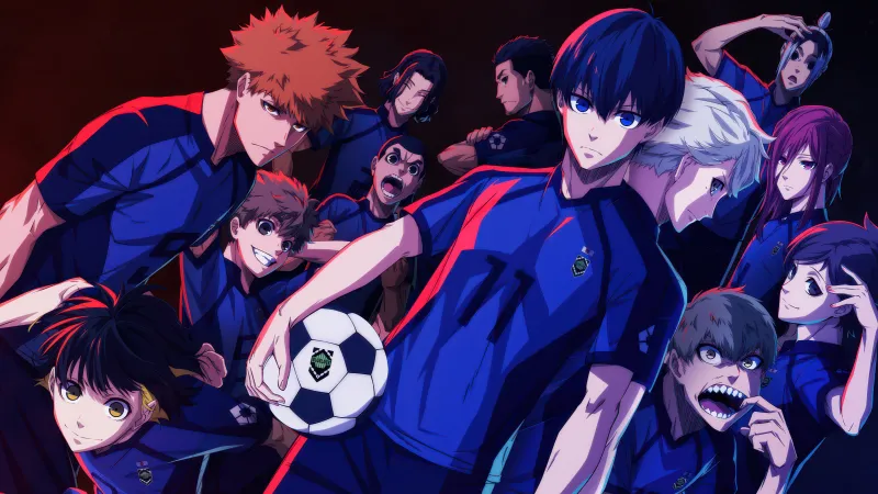 Team Z (Blue Lock), Ultrawide 4K wallpaper, Yoichi Isagi, Meguru Bachira, Rensuke Kunigami, Hyoma Chigiri, Gin Gagamaru, Jingo Raichi, Gurimu Igarashi, Wataru Kuon, Asahi Naruhaya, Yudai Imamura, Okuhito Iemon