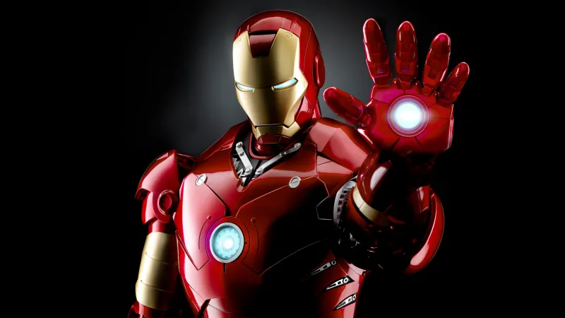 Iron Man Mark III Armor, Dark background 8K