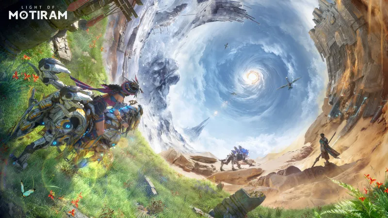 Light of Motiram wallpaper, Mechanical beasts, Sky vortex, Key art