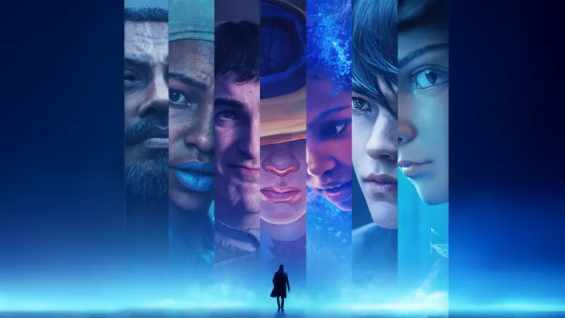 Secret Level, Season 1, Prime series, Character faces, Blue background, 5K wallpaper