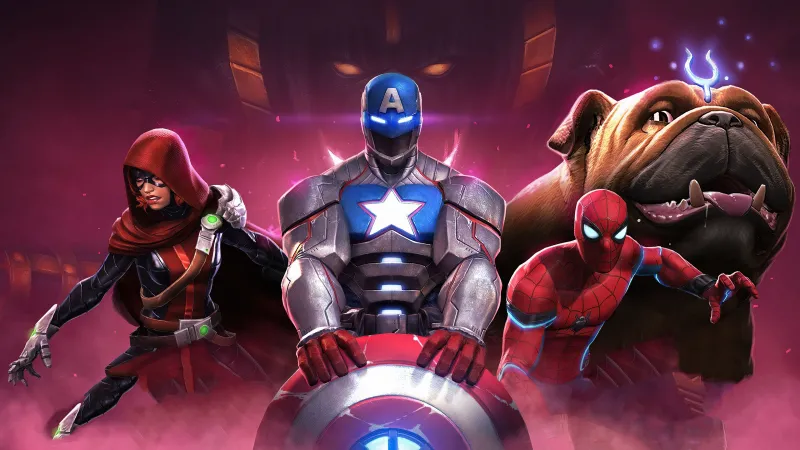 Marvel Contest of Champions wallpaper, Captain America, Spider-Man, Lockjaw