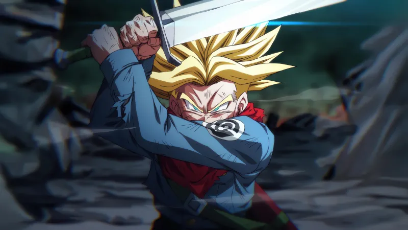 Trunks wallpaper, Super Saiyan, Sword, Dragon Ball Z