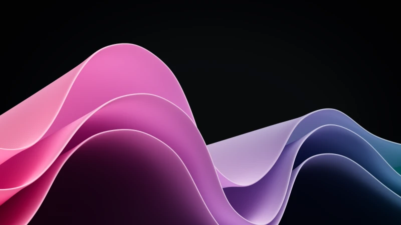 Windows 11 Wallpaper, Purple AMOLED, Waves