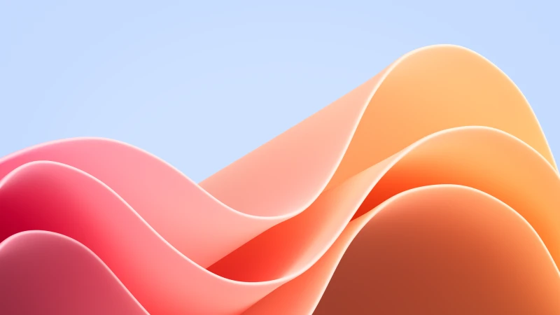 Windows 11 Wallpaper, Waves, Pink Orange
