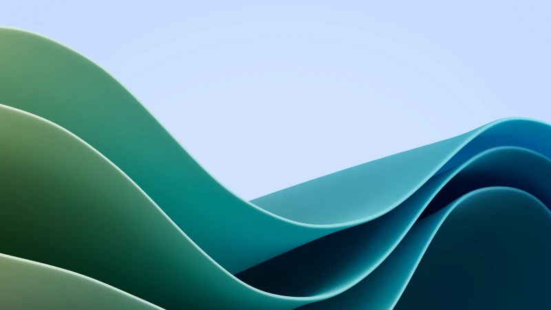 Windows 11 Wallpaper, Waves, Green Blue