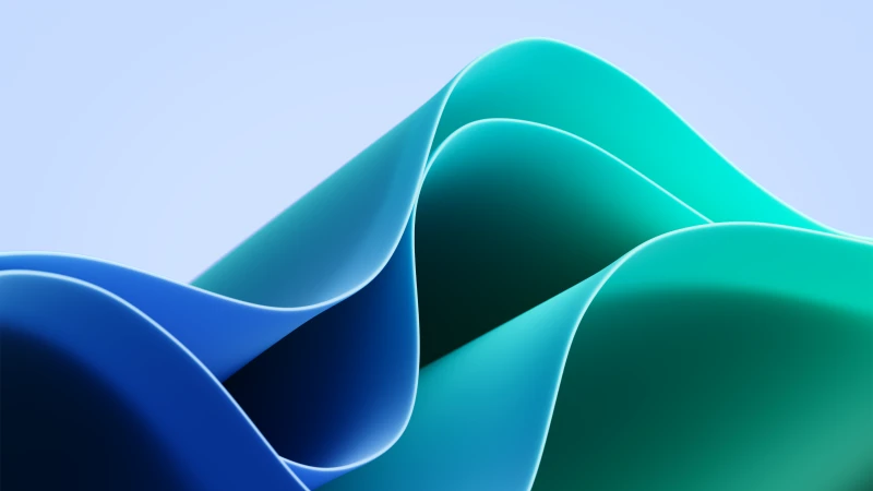 Windows 11 Wallpaper, Blue Green, Waves