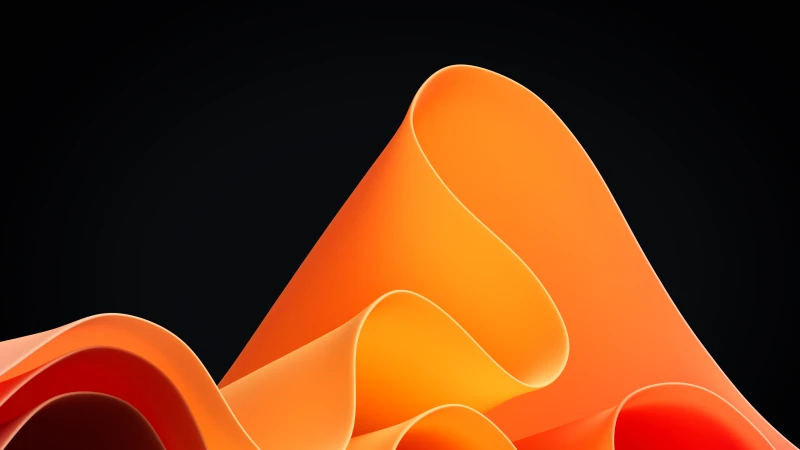 Windows 11 Wallpaper, Orange Abstract, Amoled Display