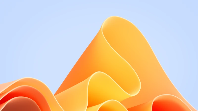 Windows 11 Wallpaper, Orange Light, Waves