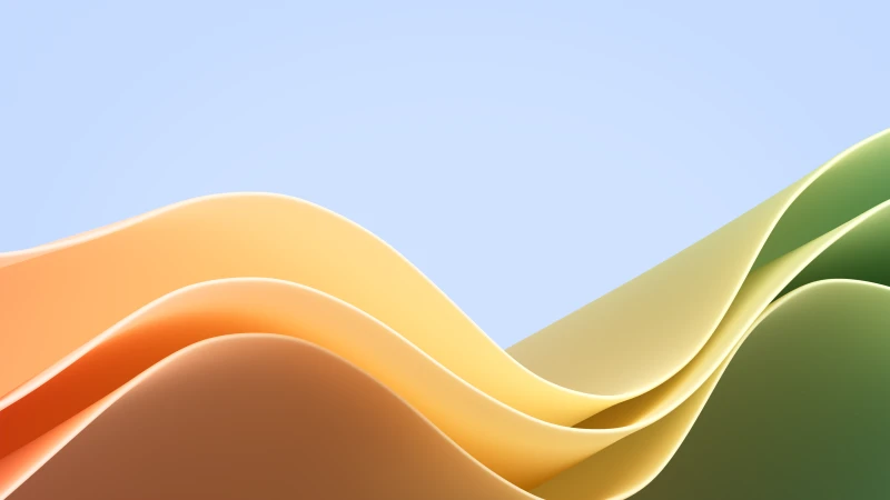 Windows 11, Waves Wallpaper, Yellow Light