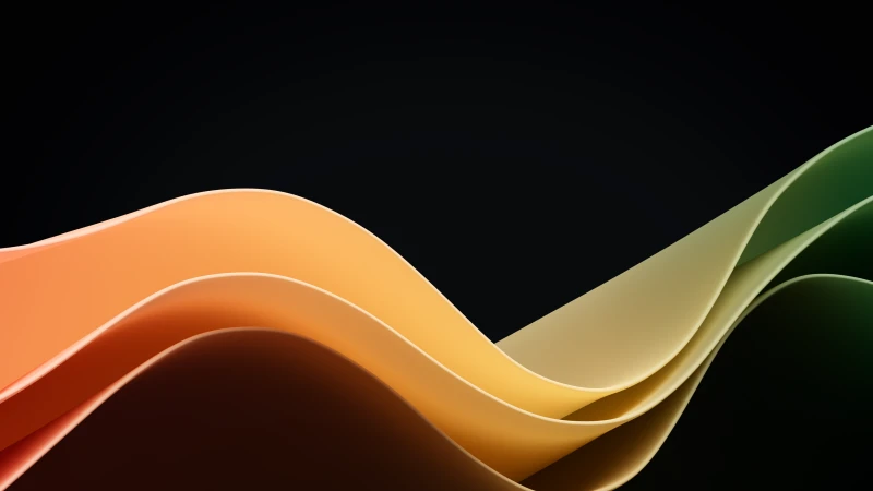 Windows 11 Wallpaper, Yellow Waves, AMOLED