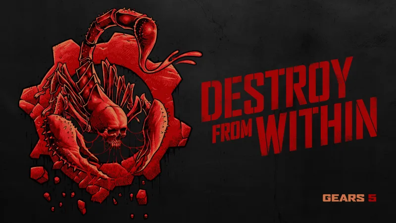 Gears 5, Destroy From Within, Dark background 4K