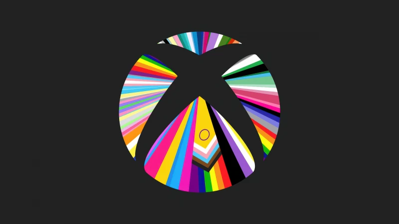 Pride Xbox logo, Dark background 5K