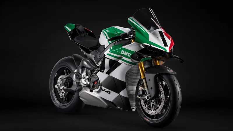 Ducati Panigale V4 Tricolore 2025, 8K wallpaper, Dark background 5K
