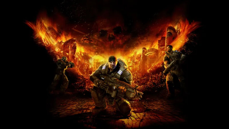 Gears of War Game Art, Marcus Fenix, 5K wallpaper