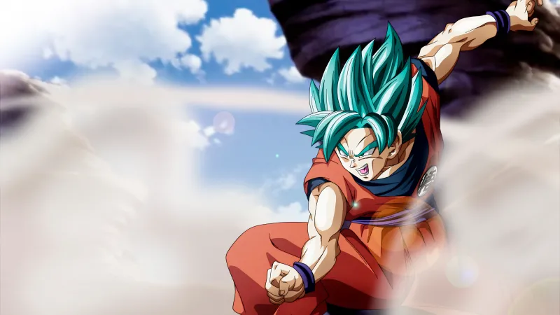 Goku SSGSS, Super Saiyan Blue Goku, Dragon Ball FighterZ, 8K wallpaper