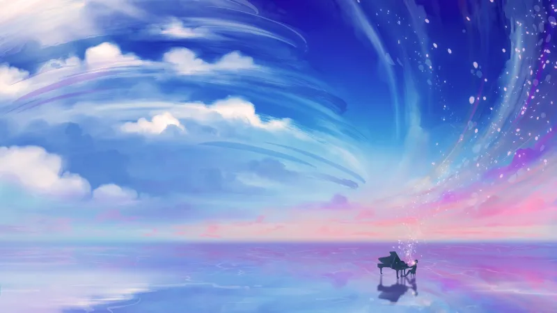 Your Lie in April wallpaper, Kosei Arima, Kaori Miyazono