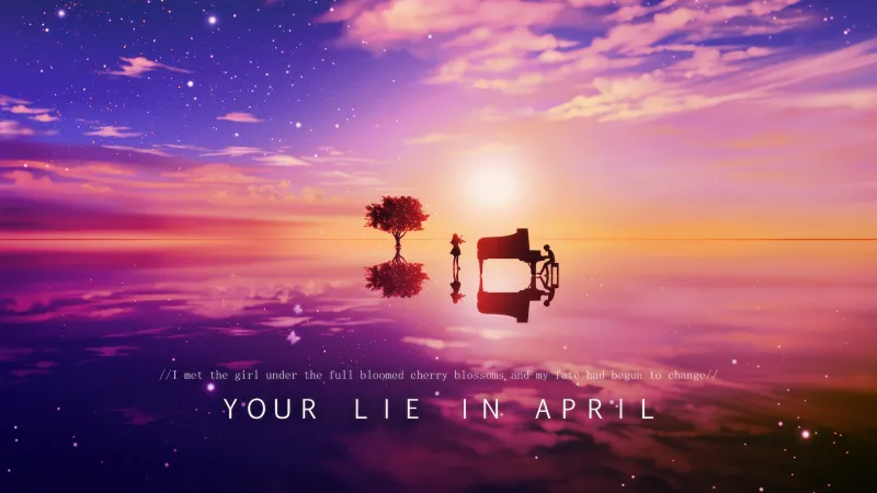 Your Lie in April Sunset, Kosei Arima, Kaori Miyazono