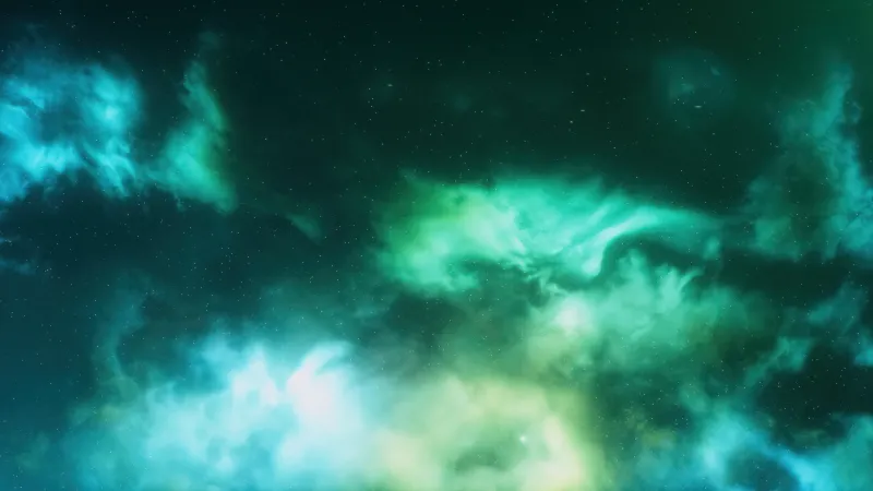 Green nebula wallpaper, Deep space clouds, Stars