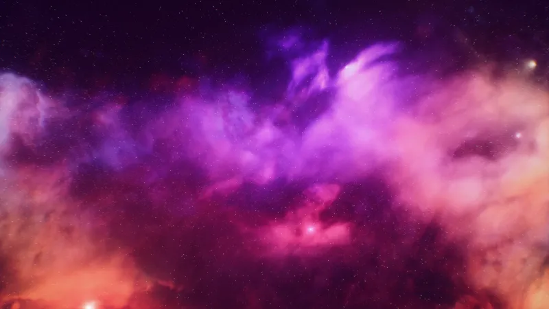 Magenta nebula clouds, Supernova glow, Deep space, 5K wallpaper
