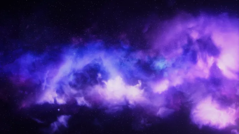 Purple nebula, Cosmic clouds, Starry sky, 5K wallpaper