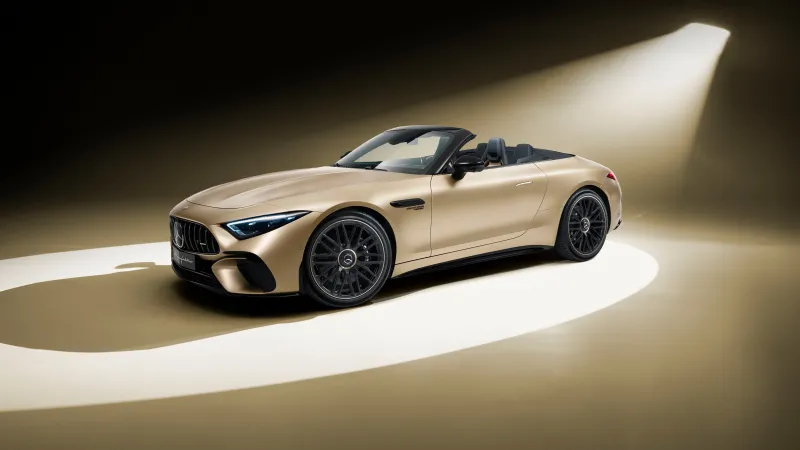 Mercedes-AMG SL 63 4MATIC+ Manufaktur Golden Coast 2025, 8K wallpaper