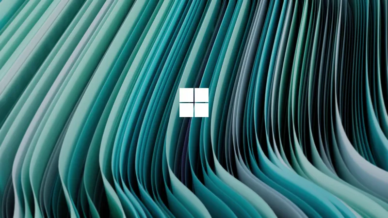 Windows 11, Teal abstract, 5K wallpaper