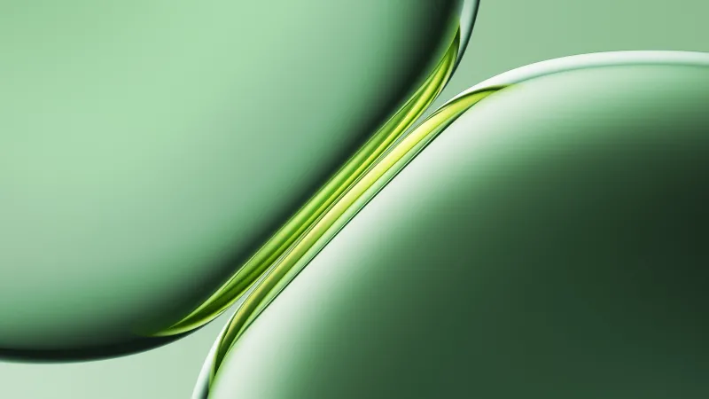 Pastel green glass bubbles wallpaper, Gradient, 3D