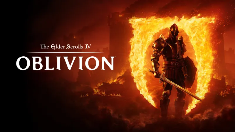 The Elder Scrolls IV: Oblivion Remastered wallpaper, Oblivion gate, Knight, Fire