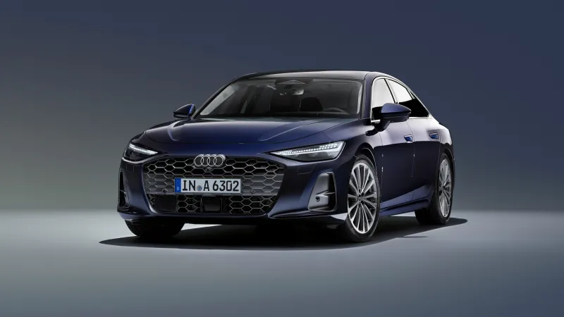 Audi A6 sedan, Dark blue, TFSI quattro, Studio, 2025, 5K wallpaper