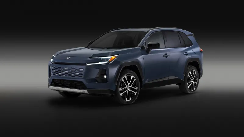 Toyota RAV4 wallpaper, Blue-grey SUV, Dark studio, 2026, 5K