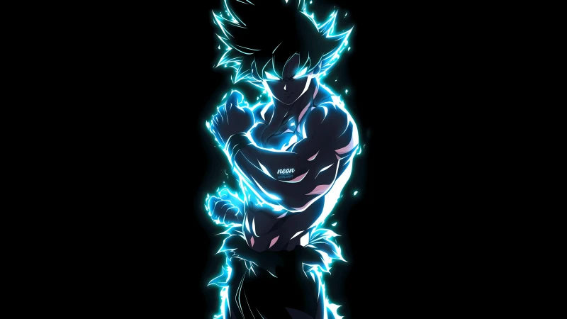 Goku Ultra Instinct, AMOLED Black background 5K