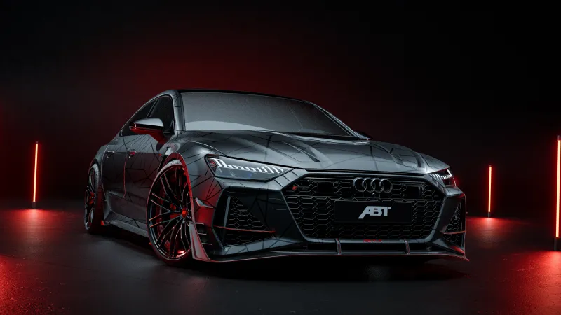 ABT RS7-R, Ultrawide 5K wallpaper, Audi RS 7, Neon Lights