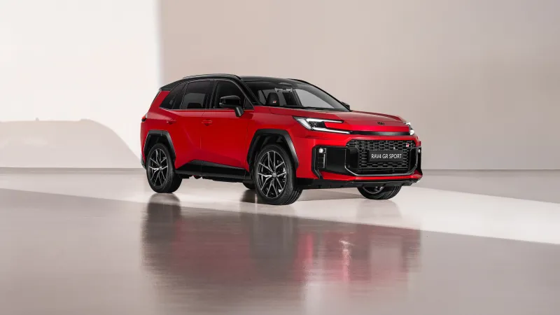 Toyota RAV4 GR Sport, Red and black SUV, Studio, 2025, 5K wallpaper