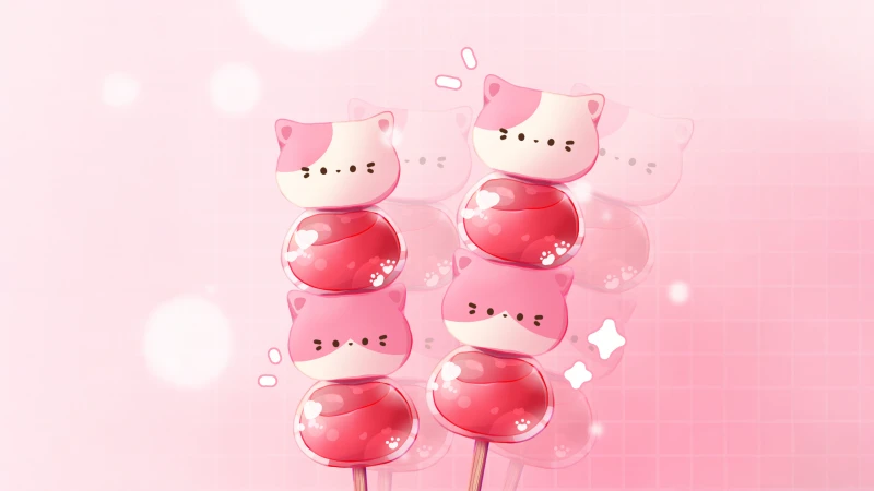 Kawaii Candy, Pink aesthetic, Pink background, Japanese tradition, Dessert, Adorable